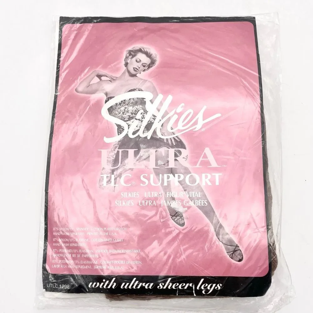 NWT Vintage Pantyhose Lot Set of 3 Silkies Ultra Comfort X-Tall Honey Beige NEW